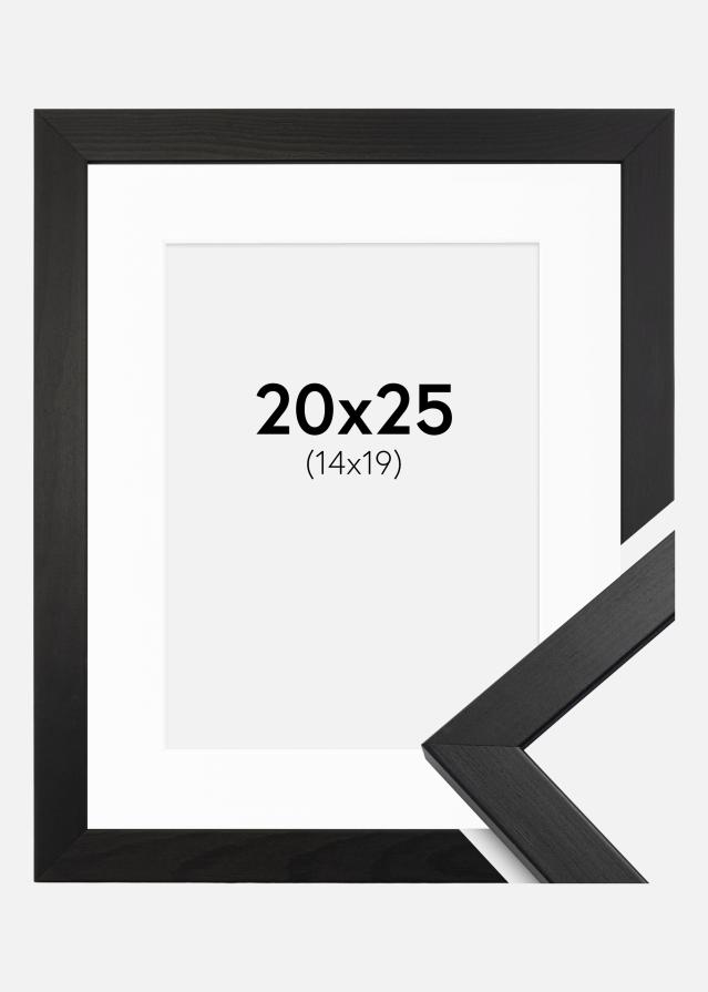 Keret Elegáns Fekete 20x25 cm - Paszpartu Fehér 15x20 cm