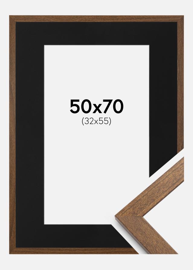 Keret Elegáns Warm Brown 50x70 cm - Paszpartu Fekete 33x56 cm