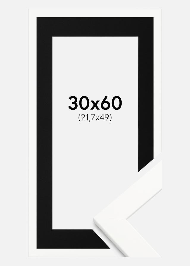 Keret Trendline Fehér 30x60 cm - Paszpartu Fekete 22,7x50 cm