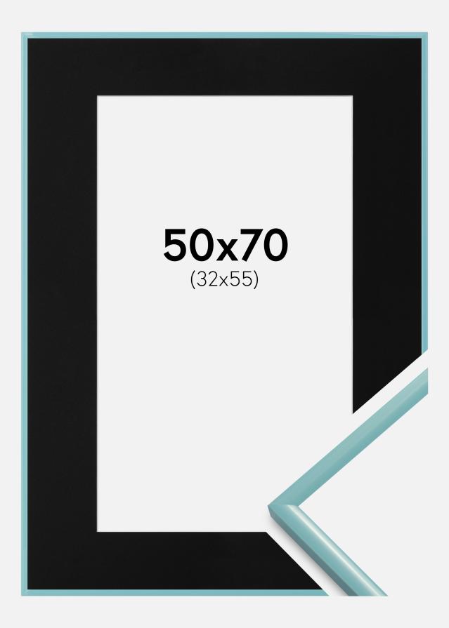 Keret New Lifestyle Türkiz 50x70 cm - Paszpartu Fekete 33x56 cm