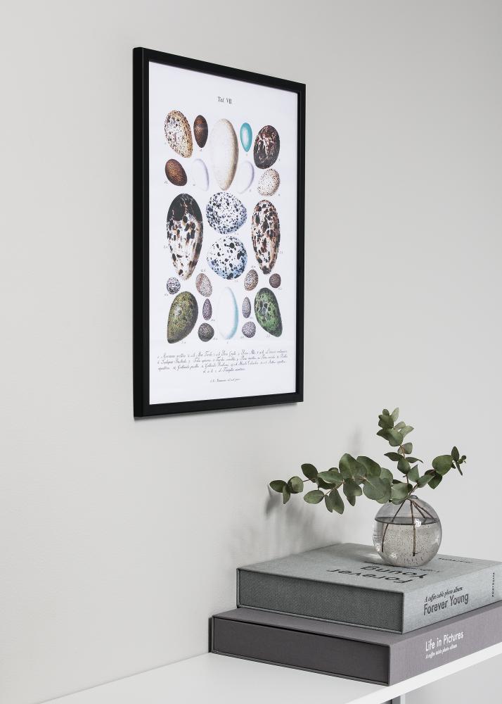 Keret Slim Matt Tükröződésmentes üveg Fekete 30x40 cm