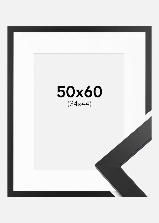 Keret Black Wood 50x60 cm - Paszpartu Fehér 35x45 cm