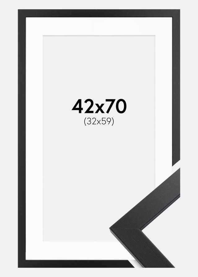 Keret Black Wood 42x70 cm - Paszpartu Fehér 33x60 cm