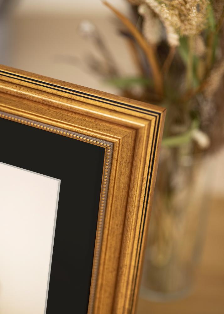 Keret Rokokó Arany 30x40 cm - Paszpartu Fekete 21x29,7 cm (A4)