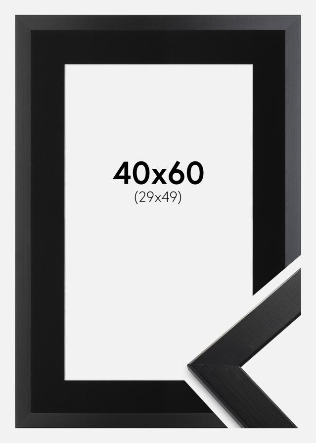 Keret Trendline Fekete 40x60 cm - Paszpartu Fekete 30x50 cm