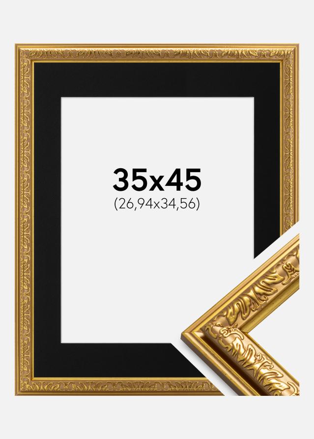 Keret Nostalgia Arany 35x45 cm - Paszpartu Fekete 11x14 inches