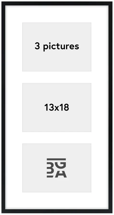 Edsbyn Kollázs keret IX Fekete - 3 Képek (13x18 cm)