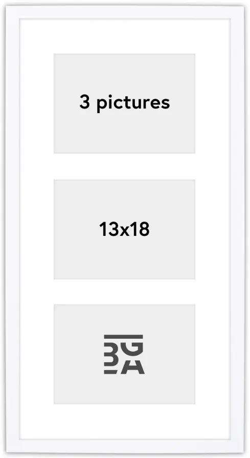 Edsbyn Kollázs keret X Fehér - 3 Képek (13x18 cm)