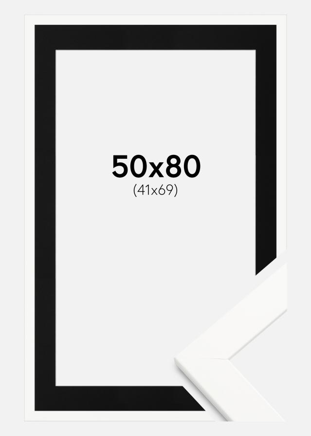 Keret Trendline Fehér 50x80 cm - Paszpartu Fekete 42x70 cm