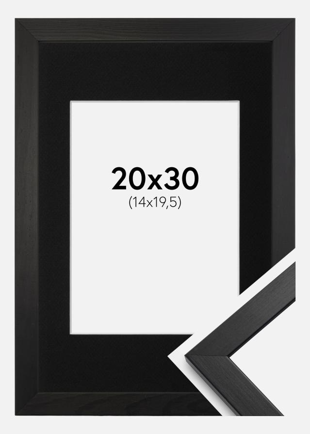 Keret Elegáns Fekete 20x30 cm - Paszpartu Fekete 15x21 cm (A5)