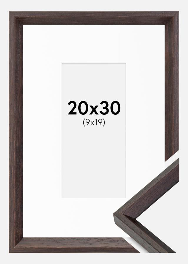 Keret Globe Espresso 20x30 cm - Paszpartu Fehér 10x20 cm