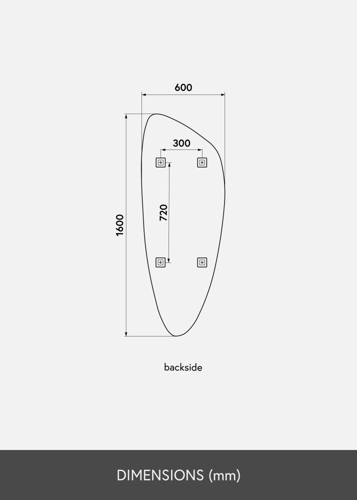 KAILA Tükör Slim 60x160 cm
