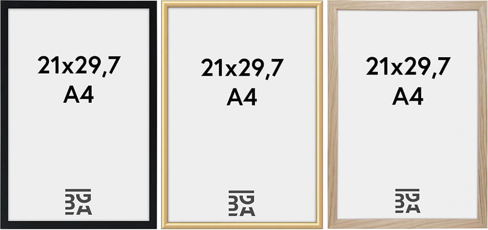 Fekete A4-es keret, arany A4-es keret, fa A4-es keret