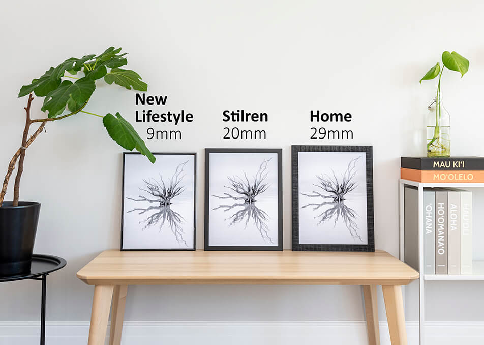 Három fekete keret különböző szélességben – fekete-fehér kép