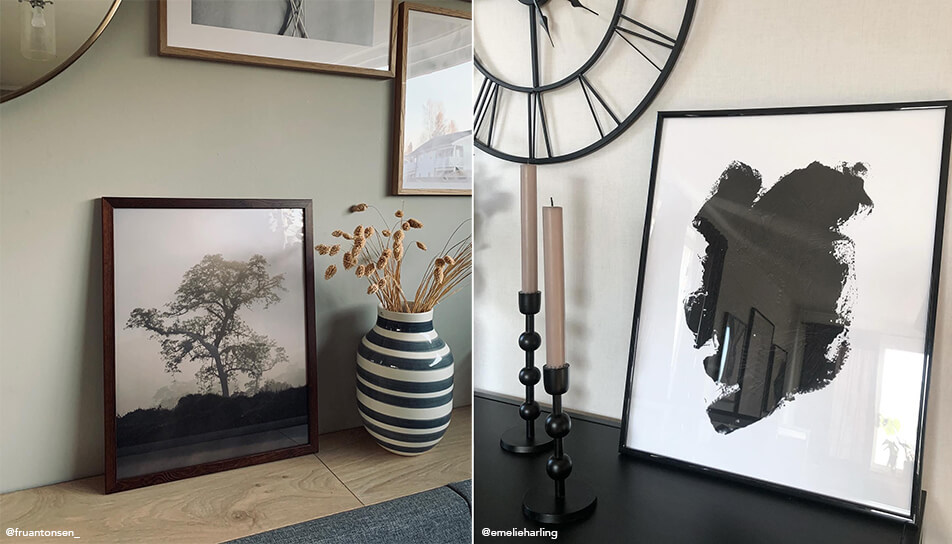 Álló képek komódon a nappaliban