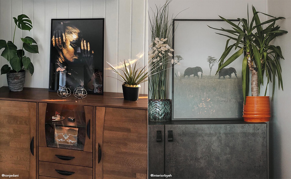 Képek és növények komódon